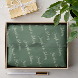 Hunter Green & Soft Cream Schrift Golfplatz Seidenpapier