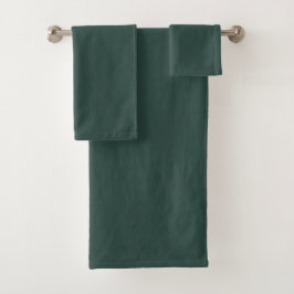 Hunter Green Solid Color Badhandtuch Set