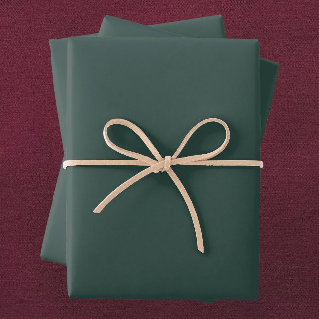 Hunter Green Solid Color Geschenkpapier Set (Von Creator hochgeladen)