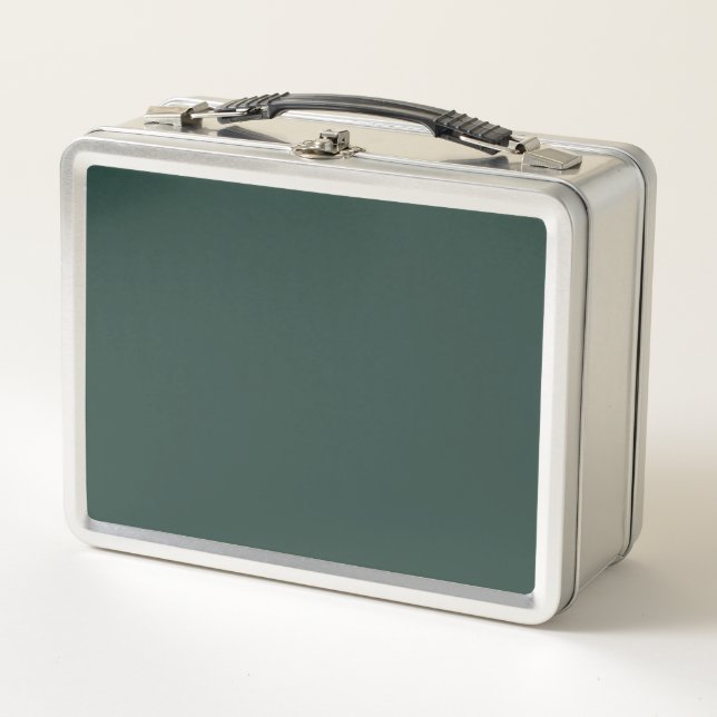 Hunter Green Solid Color Metall Brotdose (Vorderseite)