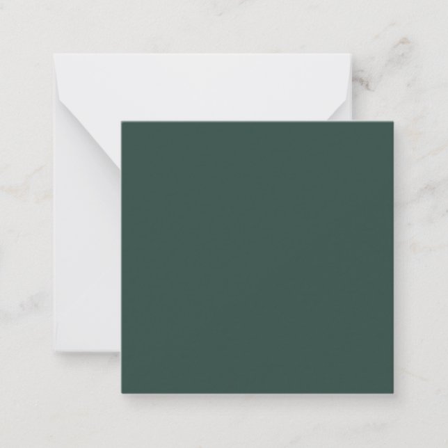 Hunter Green Solid Color Mitteilungskarte (Vorderseite)