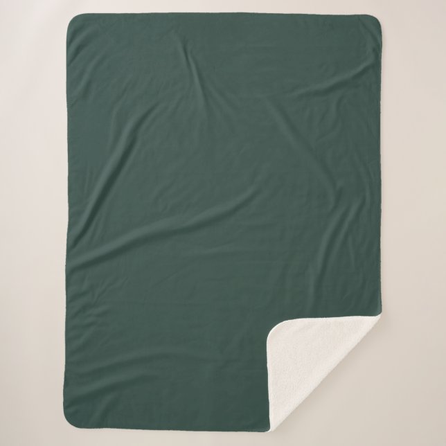 Hunter Green Solid Color Sherpadecke (Vorderseite)