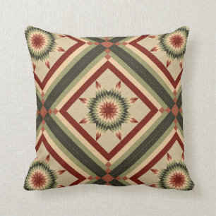 Hunter Green und Maroon Lone Star Quilt Design Kissen