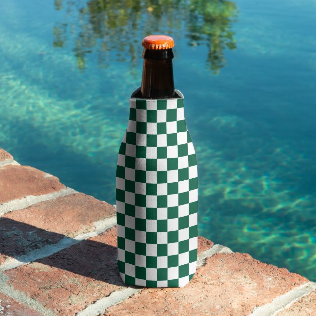 Hunter Green und Weiß Checked Flaschenkühler (In Situ Pool)
