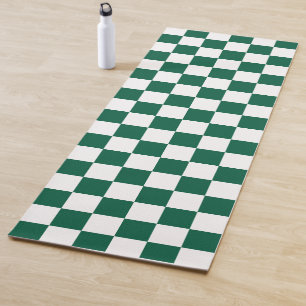 Hunter Green und Weiß Checked Yogamatte
