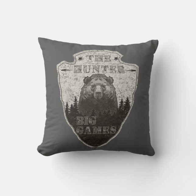 Hunter, Großwild, Bärenprint Kissen (Vorderseite)