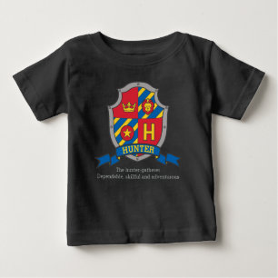 Hunter H Name bedeutet Wappen Ritterschild Baby T-shirt