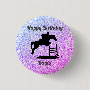 Hunter Jumper Happy Birthday Button