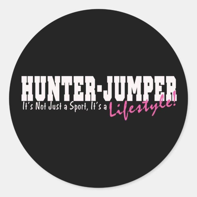 Hunter Jumper Horse Runder Aufkleber (Vorderseite)
