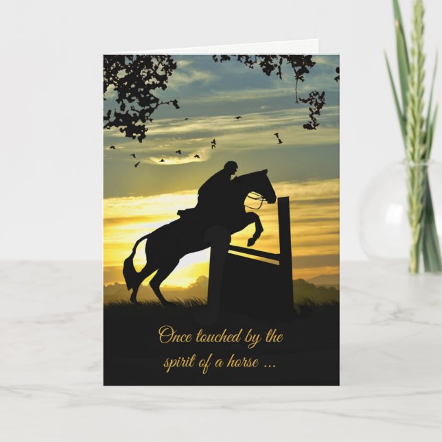 Hunter Jumper Horse Sympathy Card Karte (Vorderseite)