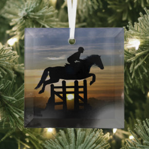 Hunter Jumper Pferd Weihnachten Ornament Aus Glas