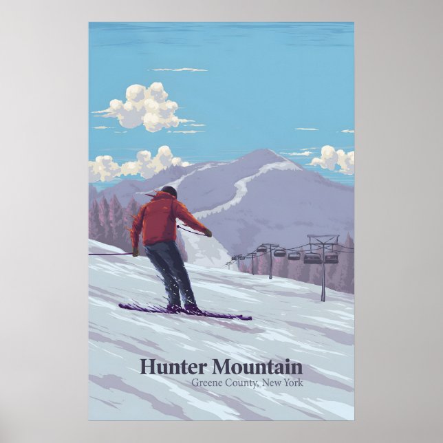 Hunter Mountain Skigebiet Reiseplakat Poster (Vorne)