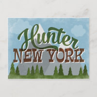 Hunter New York Fun Retro Snowy Mountains