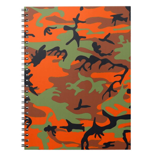 Hunter Orange mit Green Camouflage Notebook Notizblock (Vorderseite)
