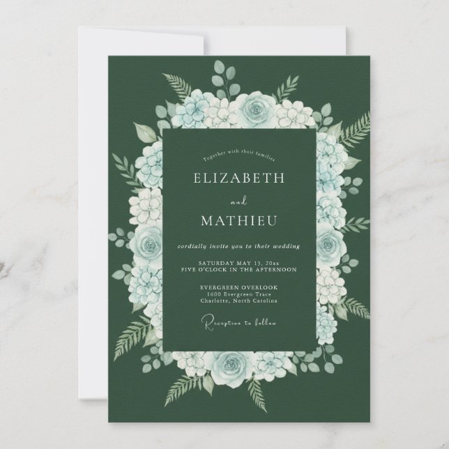 Hunter Powder Kranz Hochzeit Einladung (Vorderseite)