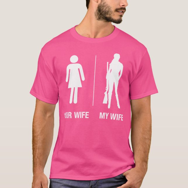 Hunter Rifle Funny Husband Gun T-Shirt (Vorderseite)