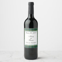Hunter Scottish Wedding Wine Label