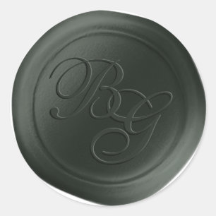 Hunter Script Double Monogram Wax Siegel Stickers