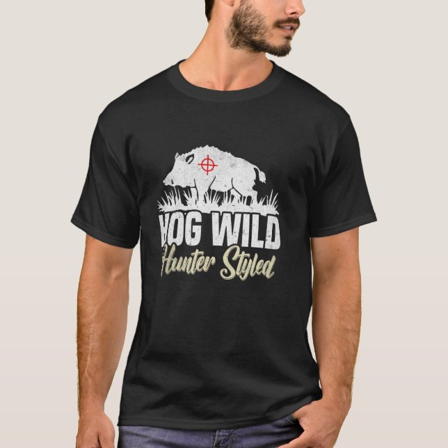 Hunter Styled Hog Hunt Long Sleeve T Shirt (Vorderseite)
