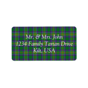 Hunter Tartan Label Adressaufkleber