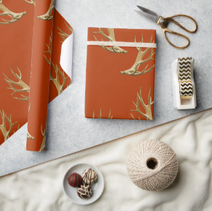 Hunter Theme Deer Antlers Gift Wrap Geschenkpapier