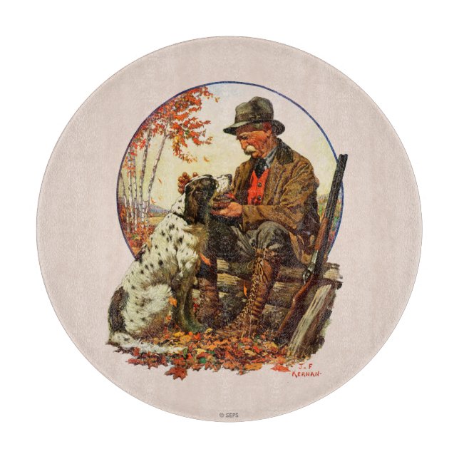 Hunter und Spaniel Schneidebrett (Vorderseite)