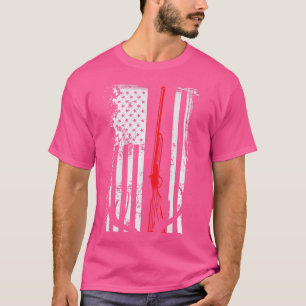 Hunter Usa Gun American Flag Deer Rifle Jagd Pa T-Shirt