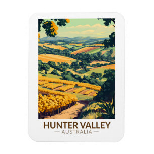 Hunter Valley Australia Illustration Travel Art Magnet
