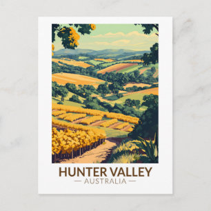 Hunter Valley Australia Illustration Travel Art Postkarte