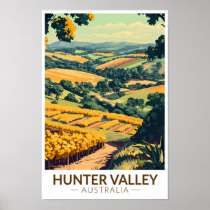 Hunter Valley Australien Illustration Reise Kunst Poster