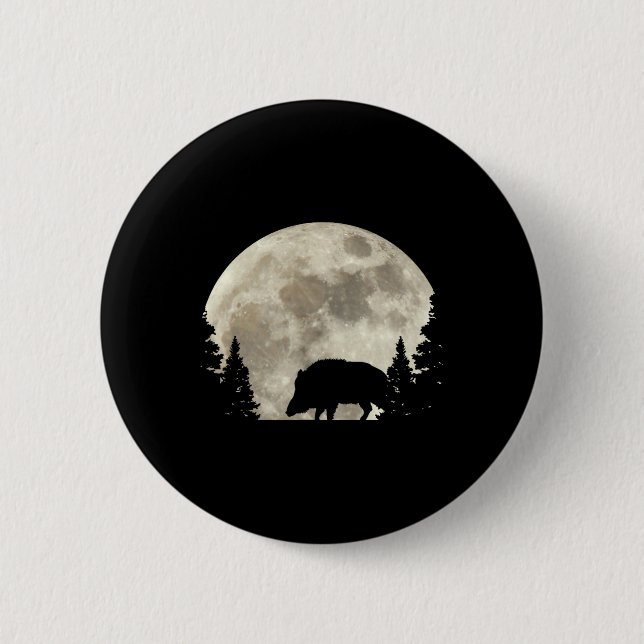 Hunter Wild Boar Keiler Wildsau Jagdjäger Button (Vorderseite)