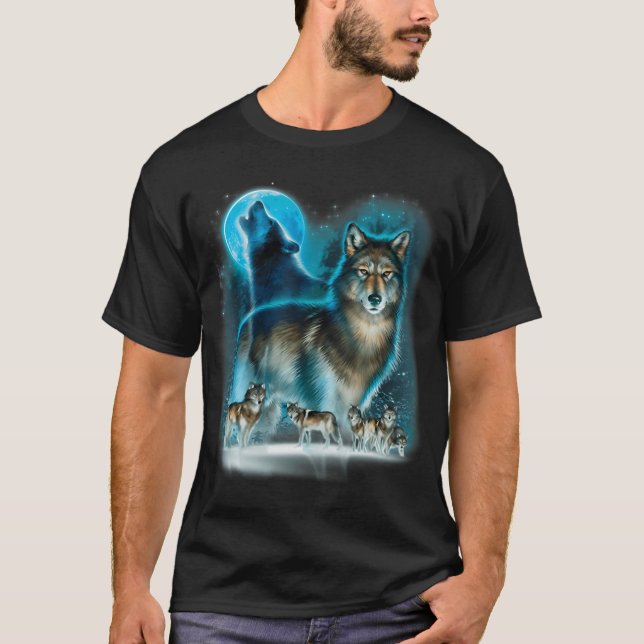 Hunters Wolf Owl House T-Shirt (Vorderseite)
