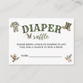 Hunting Boy Baby Shower Diaper Raffle Begleitkarte
