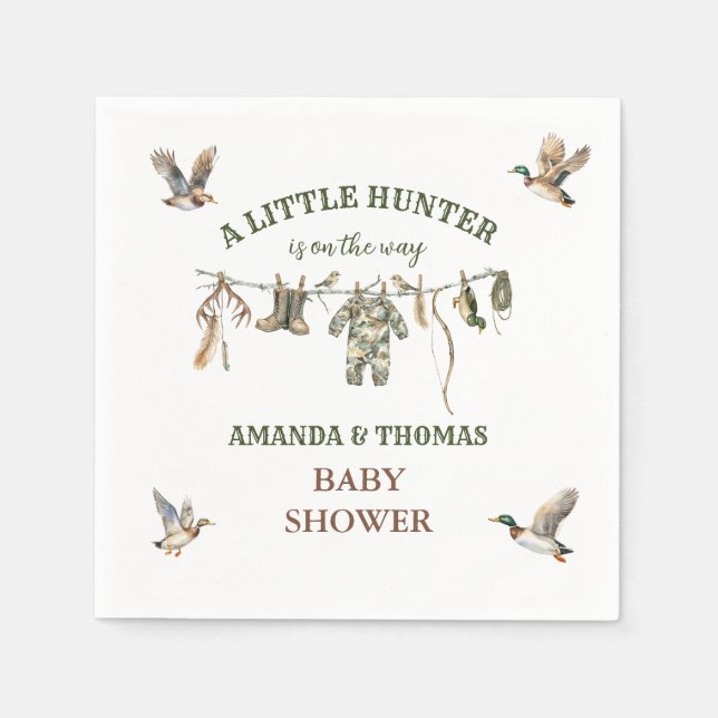 Hunting Boy Baby Shower  Serviette (Vorderseite)
