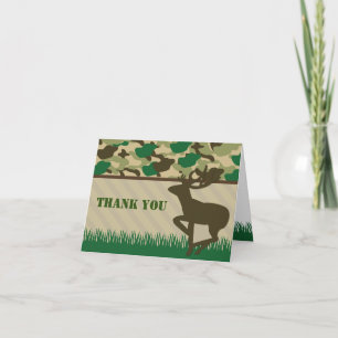Hunting Camo Deer Thank You Note Cards Dankeskarte