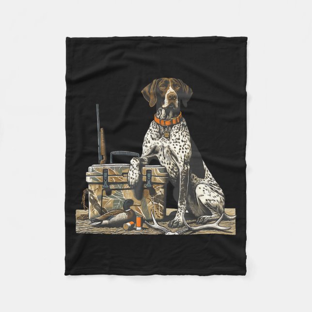 Hunting Dog Inter Bird Dog Duck Hunter Camo Retrie Fleecedecke (Vorderseite)
