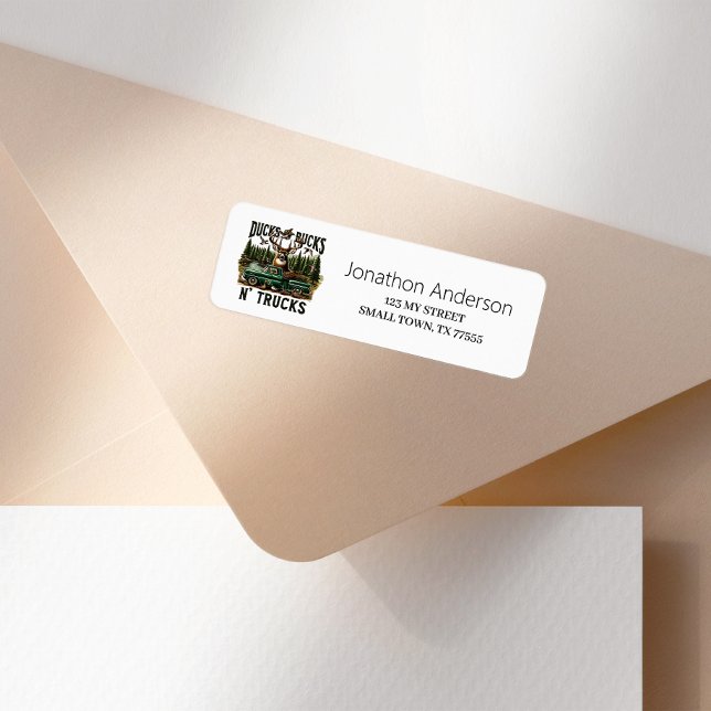 Hunting Ducks Trucks Bucks Address Label (Von Creator hochgeladen)