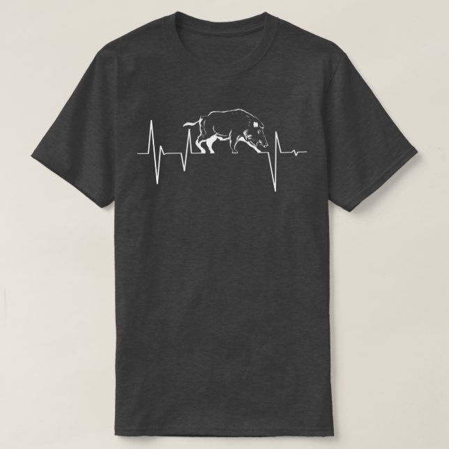 Hunting Heartbeat EKS Wild Boar Pig Hunter Hog Rem T-Shirt (Design vorne)