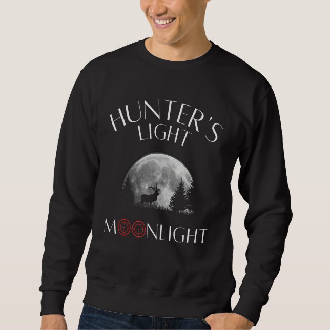 Hunting hunter light moonlight deer red deer rifle sweatshirt (Vorderseite)