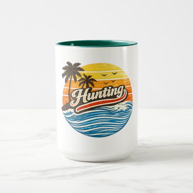 Hunting Retro Sunset Design Tasse (Zentrum)