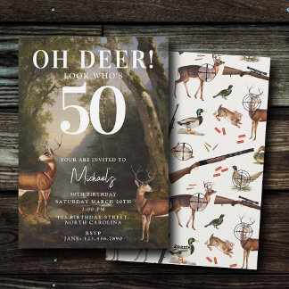 Hunting Wildlife Outdoorsman Adult Birthday Party Einladung