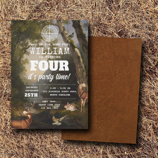 Hunting Wildlife Outdoorsman Kids Birthday Party Einladung