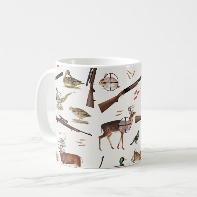 Hunting Wildlife Outdoorsman Pattern Kaffeetasse (Vorderseite Links)