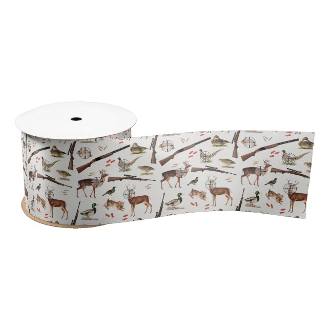 Hunting Wildlife Outdoorsman Pattern Satinband (Spule)