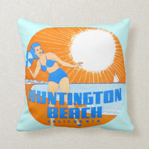 Huntington Beach 1947 Kalifornien Kissen