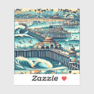 Huntington Beach California 3 Inch Vinyl Sticker