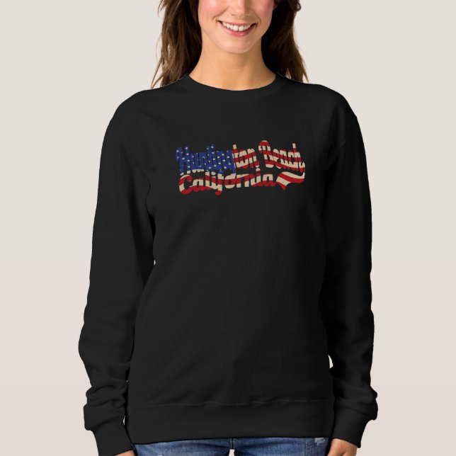 Huntington Beach California American Flag Sweatshirt (Vorderseite)