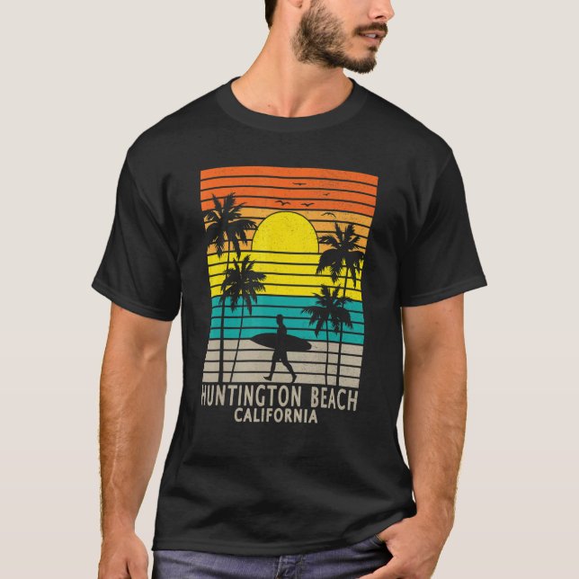 Huntington Beach California CA Surfer Surfing Surf T-Shirt (Vorderseite)