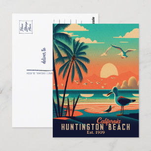 Huntington Beach California Sunset Souvenirs in de Postkarte