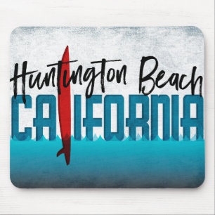 Huntington Beach California Surfboard Surfbrett Mousepad